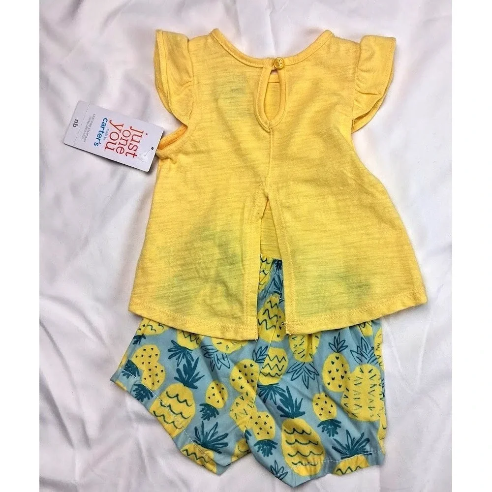 Carter's Baby Girl Newborn Outfit Dress Lot Pineapple Summer Set NWT